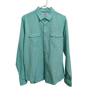 Express Mint Green Long Sleeve Button Down Men's Shirt Size L